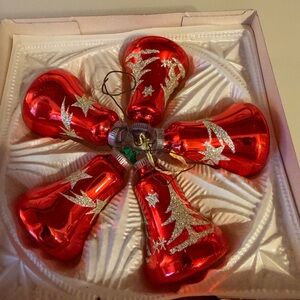 Red and Gold Holiday Bell Ornaments